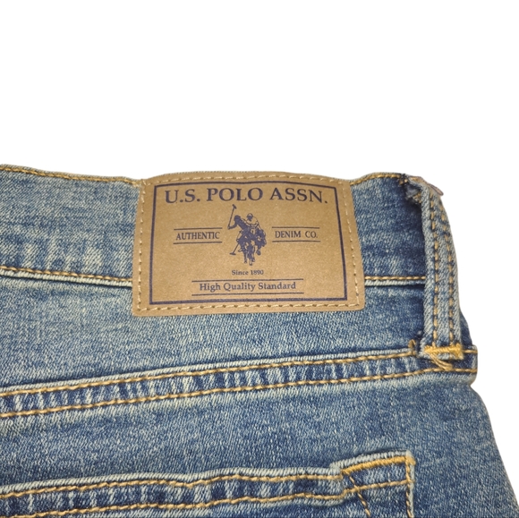 U.S. POLO ASSN. JEAN SHORTS MENS SIZE W36 BLUE DENIM ACTIVATE STRETCH NEW - Picture 6 of 9